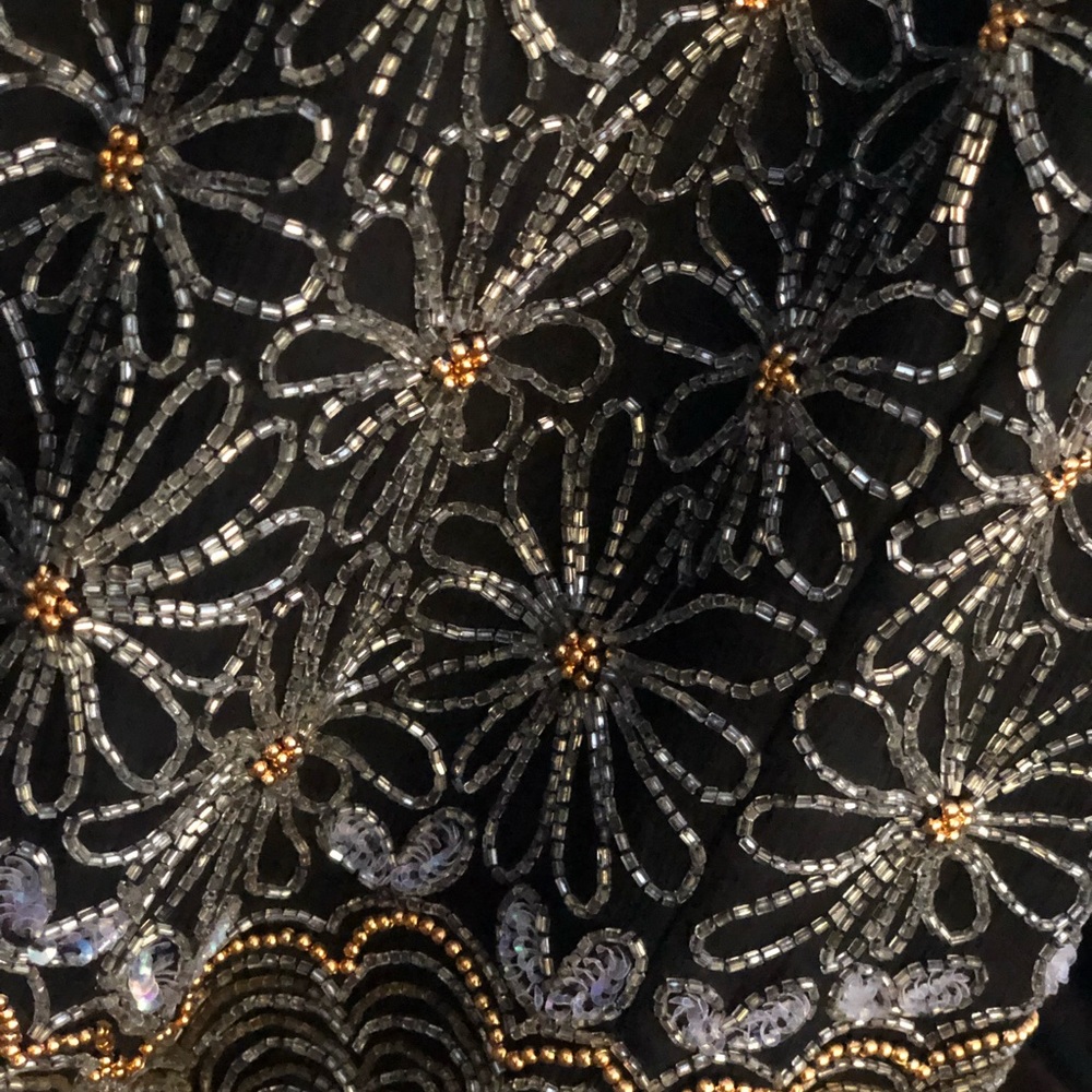 {Vintage} Hand Beaded High Neck Top - Picture 4 of 4